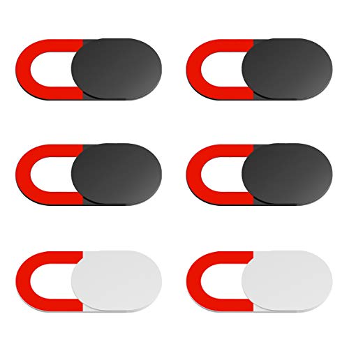 KIWI design Webcam Abdeckung 6er Pack Webcam Cover Laptop Kamera Cover Folie Ultradünn mit Sauberem Tuch für Laptop, PC, iMac, Computer, iPad, Smartphone(4 Schwarz+2 Weiß) KIWI design Webcam Abdeckung 6er Pack Webcam Cover Laptop Kamera Cover Folie Ultradünn mit Sauberem Tuch für Laptop, PC, iMac, Computer, iPad, Smartphone(4 Schwarz+2 Weiß)
