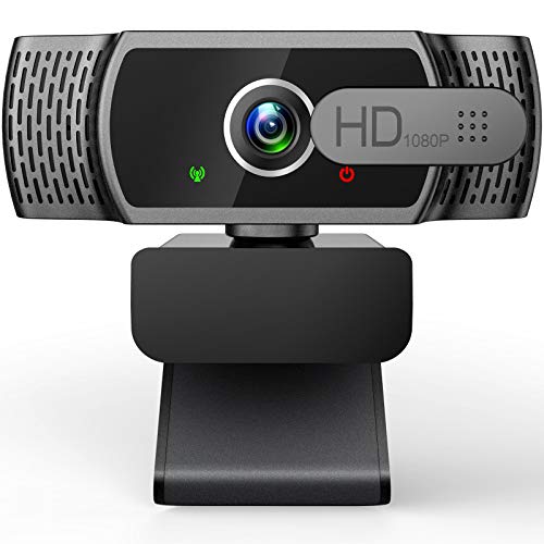 EYONMÉ Webcam mit Mikrofon,1080P Kamera mit Webcam Abdeckung,USB 2.0 Plug&Play, für Desktop und Laptop Video Konferenzen,Online-Unterricht und Live-Streaming,Kompatibel mit Windows,Linux und MacOS
