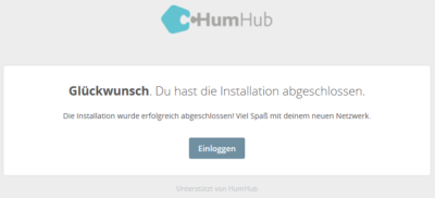 HumHub Social-Intranet Open-Source Installation Schritt 10