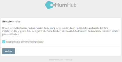 HumHub Social-Intranet Open-Source Installation Schritt 9