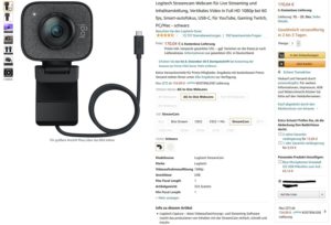 Logitech Streamcam bei Amazon