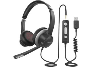 Mpow PC Headset HC6, kabelgebundenes Headset Mpow PC Headset HC6 kabelgebundens USB Headset