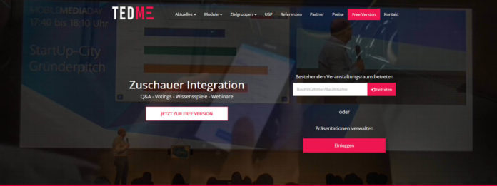 TEDME Virtuelle Online Live-Umfrage Anwendung - Stimmungsbild - Umfrage-Tool Live-Events Webinare und Online-Meetings