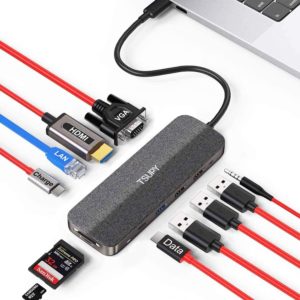 TSUPY USB C Adapter 12 in 1 Spezieller Design USB C Hub